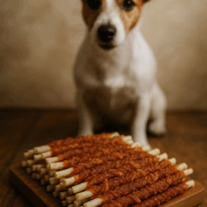 eend met runderhuidstick 12,5 cm hondensnack