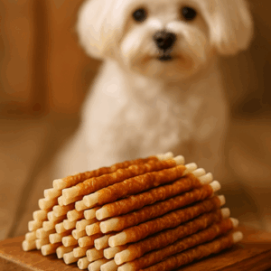 kip met runderhuidstick 12,5 cm hondensnack