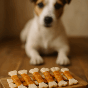 wit geperst bot met kip hondensnack