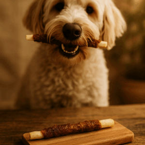 runderhuidstick met eend 28cm hondensnack