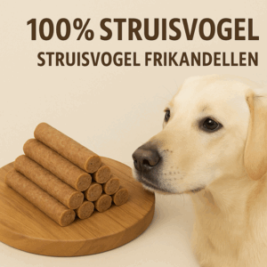 struisvogel frikandellen hond